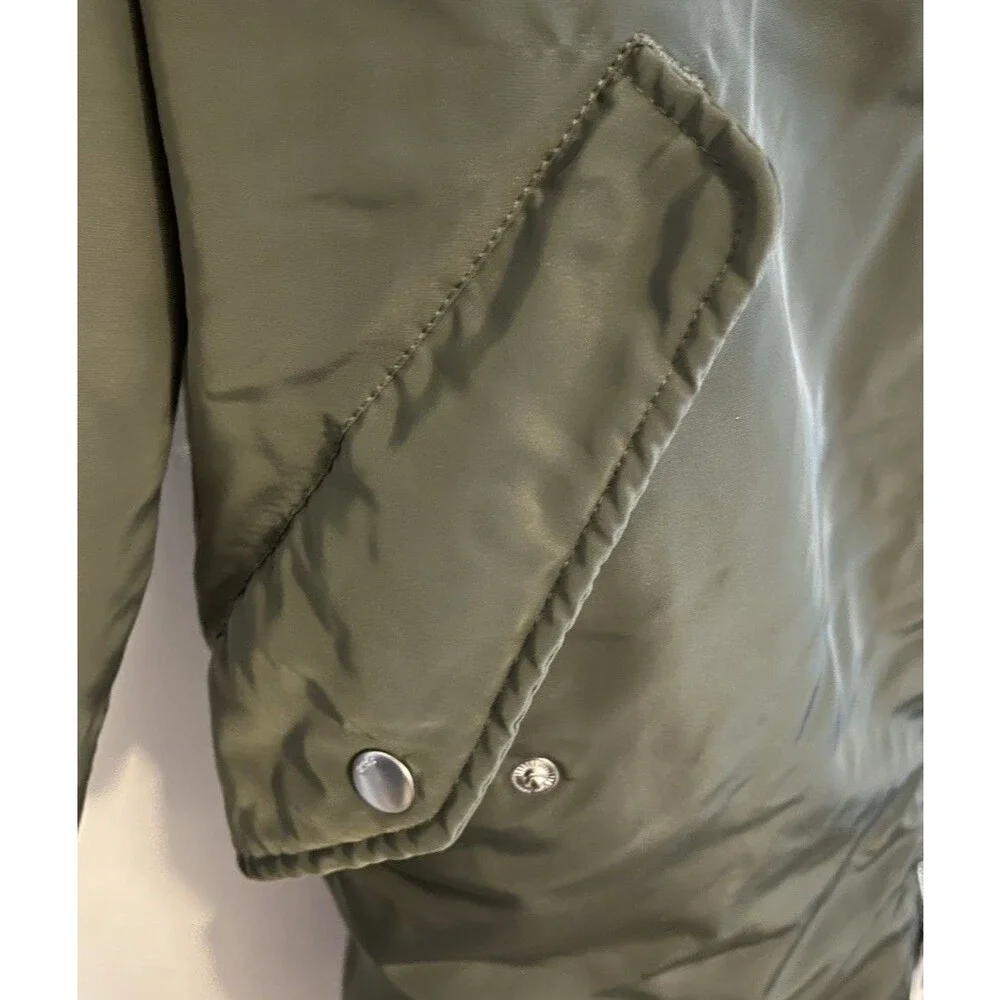 TRDMRK Women GreenBomber Jacket Size Medium Full Zip Puffer Jacket - Picture 5 of 11